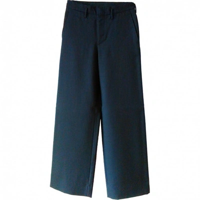 Pre-owned Gucci Wool Large Pants In Navy