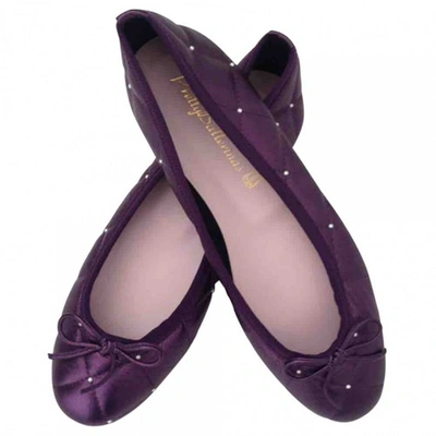Pre-owned Pretty Ballerinas Purple Leather Ballet Flats