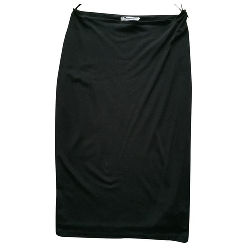 T By Alexander Wang Black Cotton - Elasthane Skirt | ModeSens