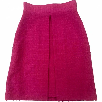 Pre-owned Chanel Wool Mid-length Skirt In Pink