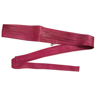 Pre-owned Pinko Leather Belt In Purple
