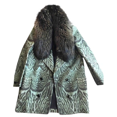 Pre-owned Roberto Cavalli Wool Coat In Green