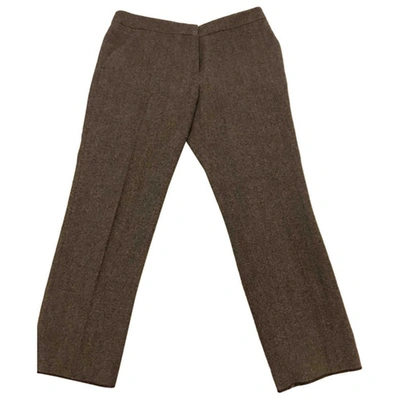 Pre-owned Alexander Mcqueen Wool Slim Pants In Brown