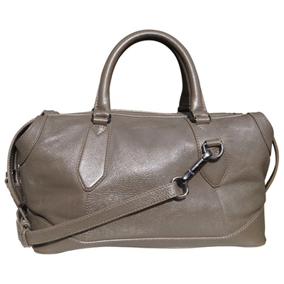 Pre-owned Burberry Leather Handbag In Gray