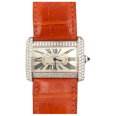 Pre-owned Cartier Divan White Gold Watch