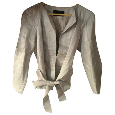 Pre-owned Carolina Herrera Silk Jacket In Grey