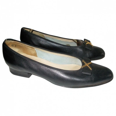 Pre-owned Bally Leather Ballet Flats In Black