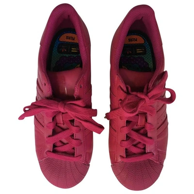 Pre-owned Adidas X Pharrell Williams Pink Leather Trainers