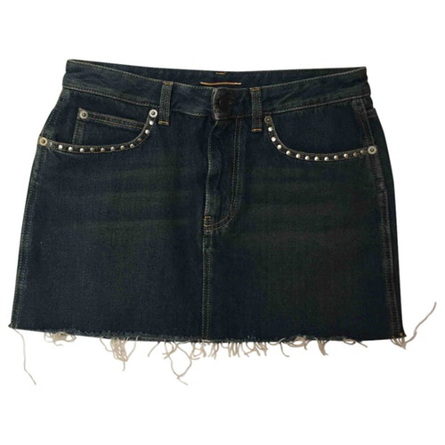 Saint Laurent Blue Denim - Jeans Skirt | ModeSens