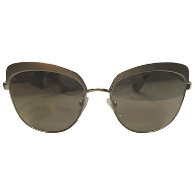 Pre-owned Prada Gold Metal Sunglasses