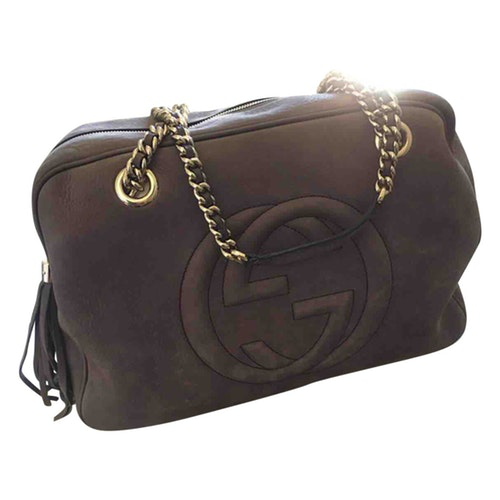 Gucci Soho Brown Suede Handbag | ModeSens