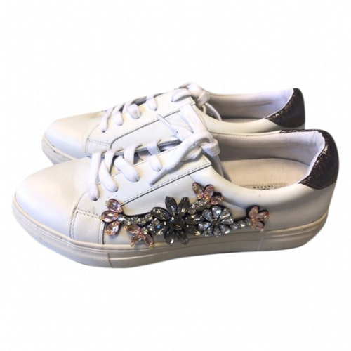 dune white leather trainers