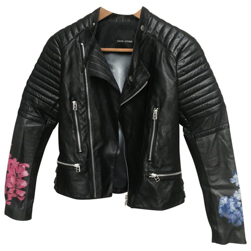 Pre Owned Each X Other Each X Black Leather Leather Jacket Modesens