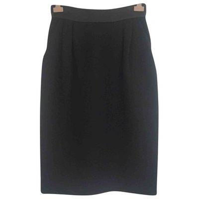 Pre-owned J Mendel Wool Mid-length Skirt In Black