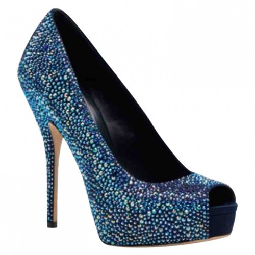 Gucci Blue Glitter Heels | ModeSens