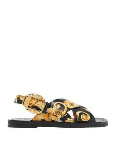 Shop Versace Sandals In Black