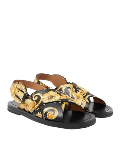 Shop Versace Sandals In Black