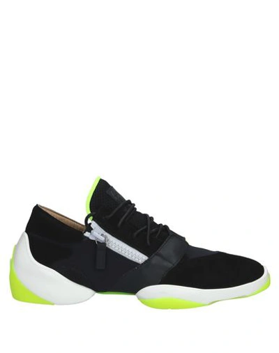 Shop Giuseppe Zanotti Man Sneakers Black Size 9 Textile Fibers, Soft Leather
