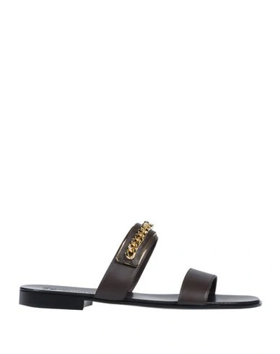 Shop Giuseppe Zanotti Sandals In Dark Brown