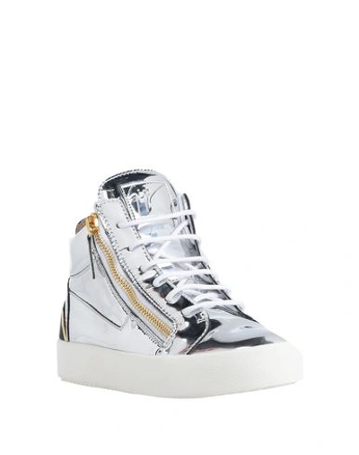 Shop Giuseppe Zanotti Sneakers In Silver