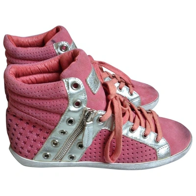 Pre-owned Ash Pink Leather Trainers