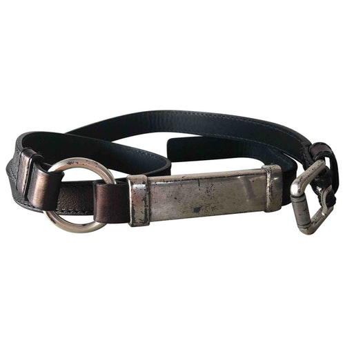 Saint Laurent Silver Leather Belt | ModeSens