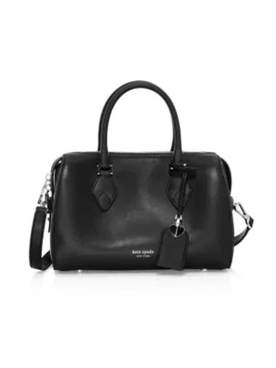 Shop Kate Spade Small Tate Leather Satchel In Black