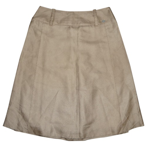 Chanel Beige Silk Skirt | ModeSens