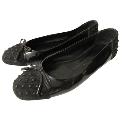 TOD'S Pre-owned Patent Leather Ballet Flats In Black
