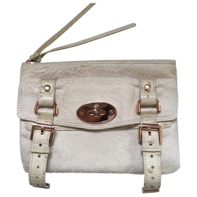 Pre-owned Mulberry Alexa Ecru Pony-style Calfskin Clutch Bag