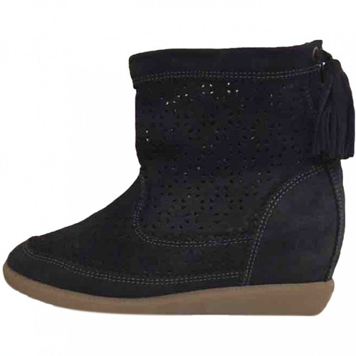 Isabel Marant Basley Black Leather Ankle Boots | ModeSens