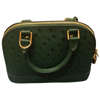 Louis Vuitton Alma Ostrich Leather Bag Green BB M91606  #cheapestlouisvuittonhandbags