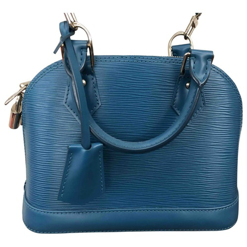 Louis Vuitton Alma Bb Blue Leather Handbag | ModeSens