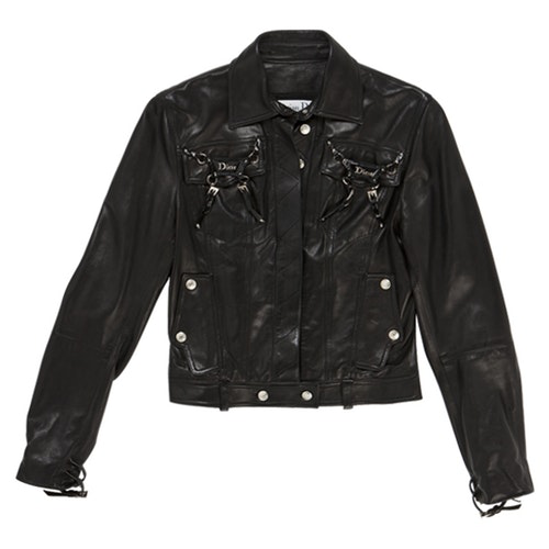 Dior Black Leather Leather Jacket | ModeSens