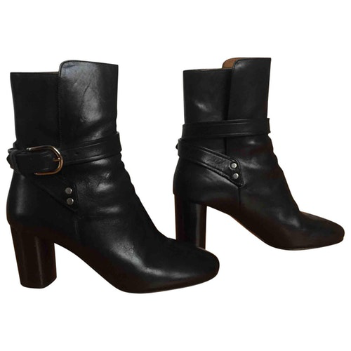 Isabel Marant Black Leather Ankle Boots | ModeSens