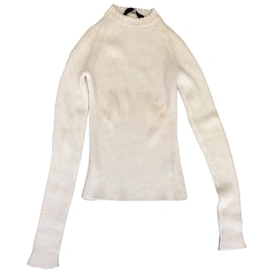 Pre-owned Anthony Vaccarello White Cashmere Knitwear