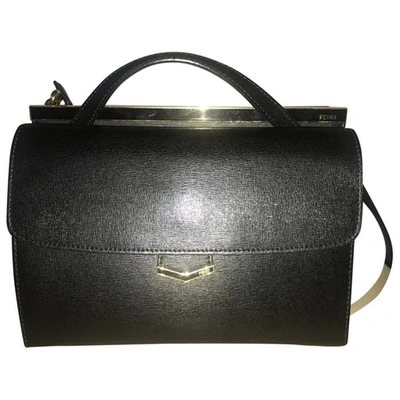 Pre-owned Fendi Demi Jour  Leather Handbag In Black