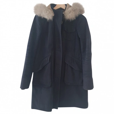 Pre-owned Marc By Marc Jacobs Navy Cotton Coat