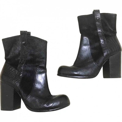 Pre-owned Vince Camuto Black Leather Ankle Boots