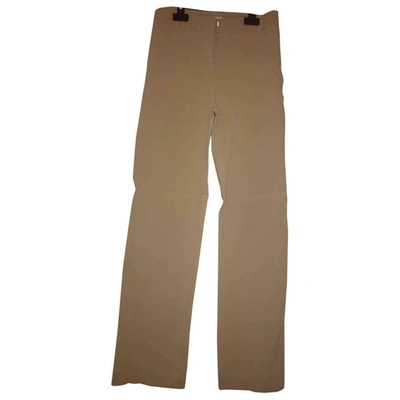 Pre-owned Max Mara Straight Pants In Beige