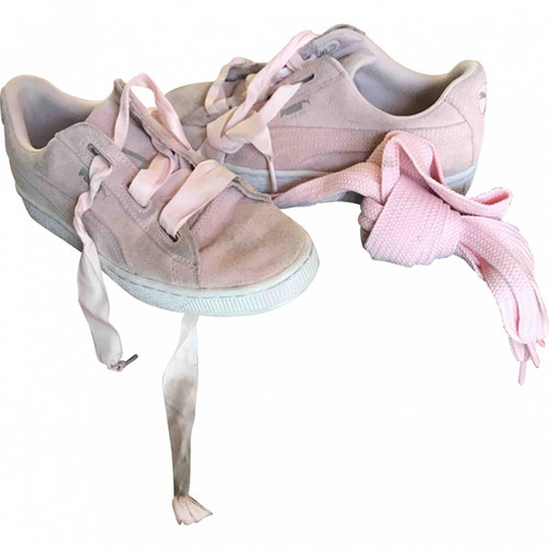 pink suede puma trainers