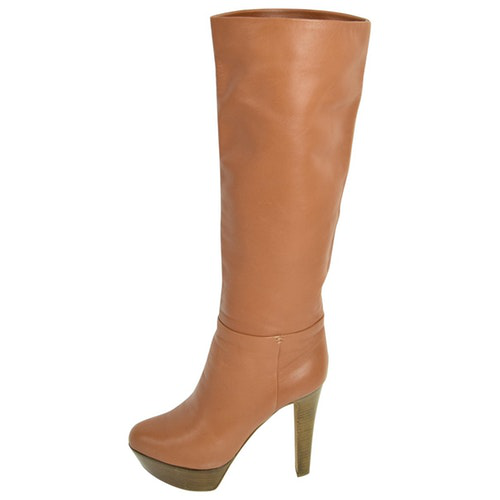 Sergio Rossi Camel Leather Ankle Boots | ModeSens