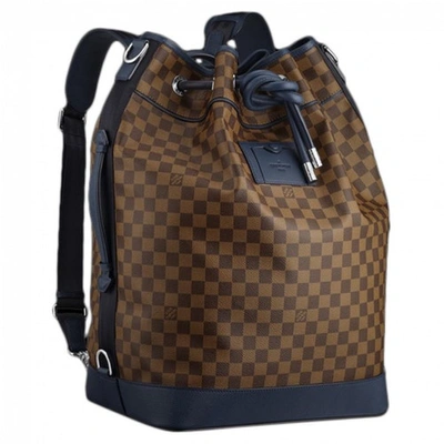 Pre-owned Louis Vuitton Brown Suede Backpacks