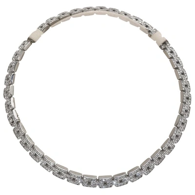 Pre-owned Cartier Maillon Panthère Silver White Gold Necklace