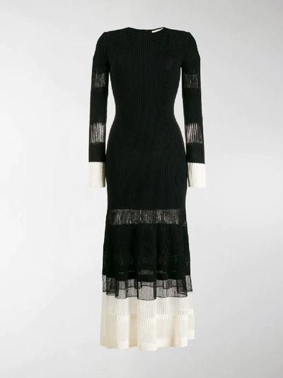 Shop Alexander Mcqueen Ottoman Knitted Dress In Black