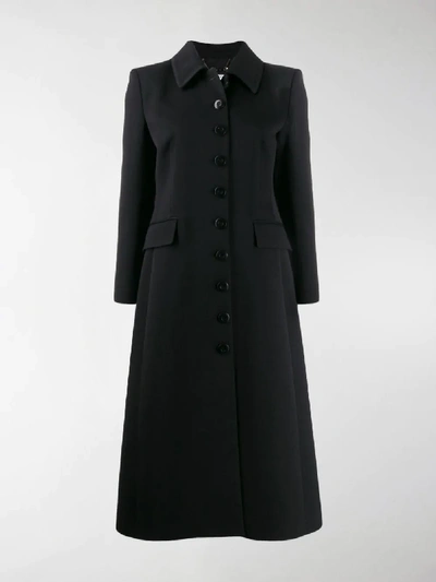 Shop Givenchy Buttoned Single-breasted Coat In Black