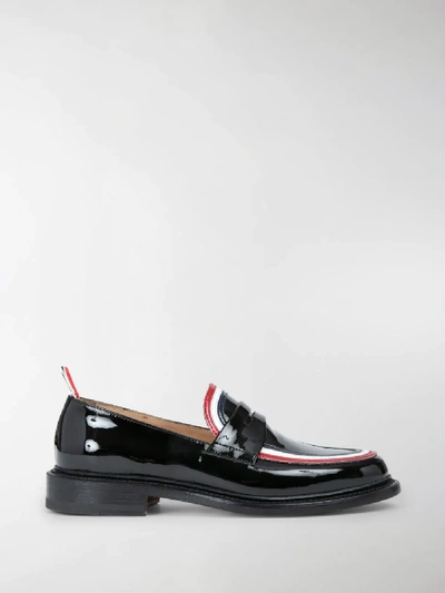 Shop Thom Browne Frame Penny Loafers In Black
