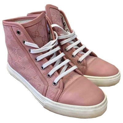 Pre-owned Gucci Dapper Dan Cloth Trainers In Pink