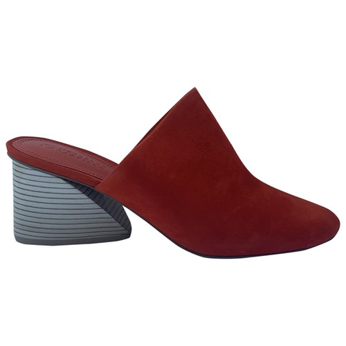 red suede clogs