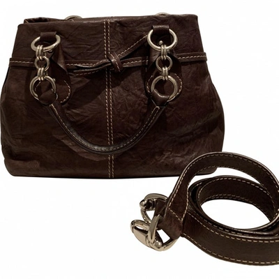 Pre-owned Escada Leather Handbag In Brown